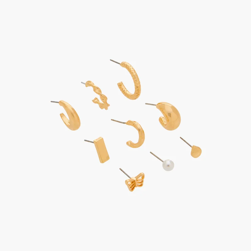 Lifestyle Gold Earrings Set of 9 for Women